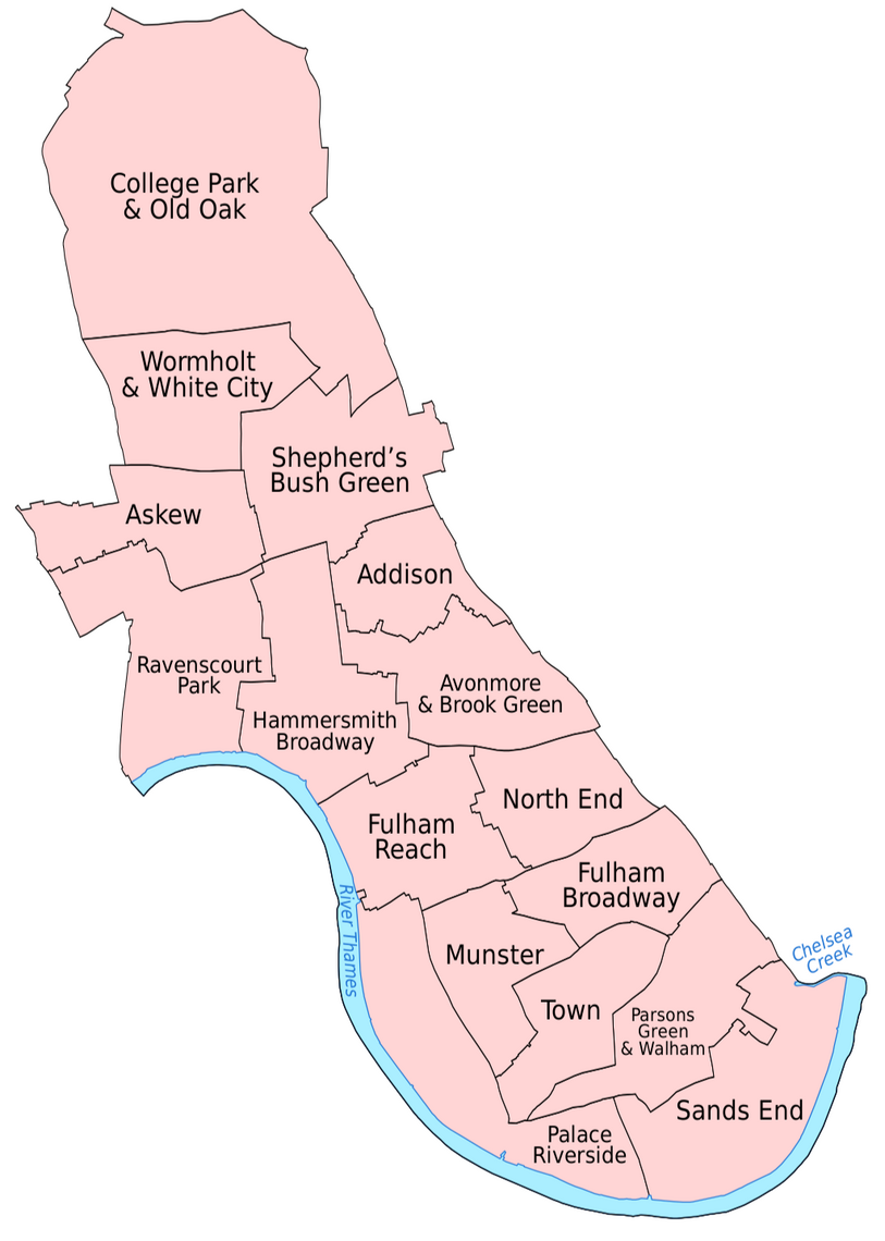 漢默史密斯-富勒姆區域圖,圖源:維基百科